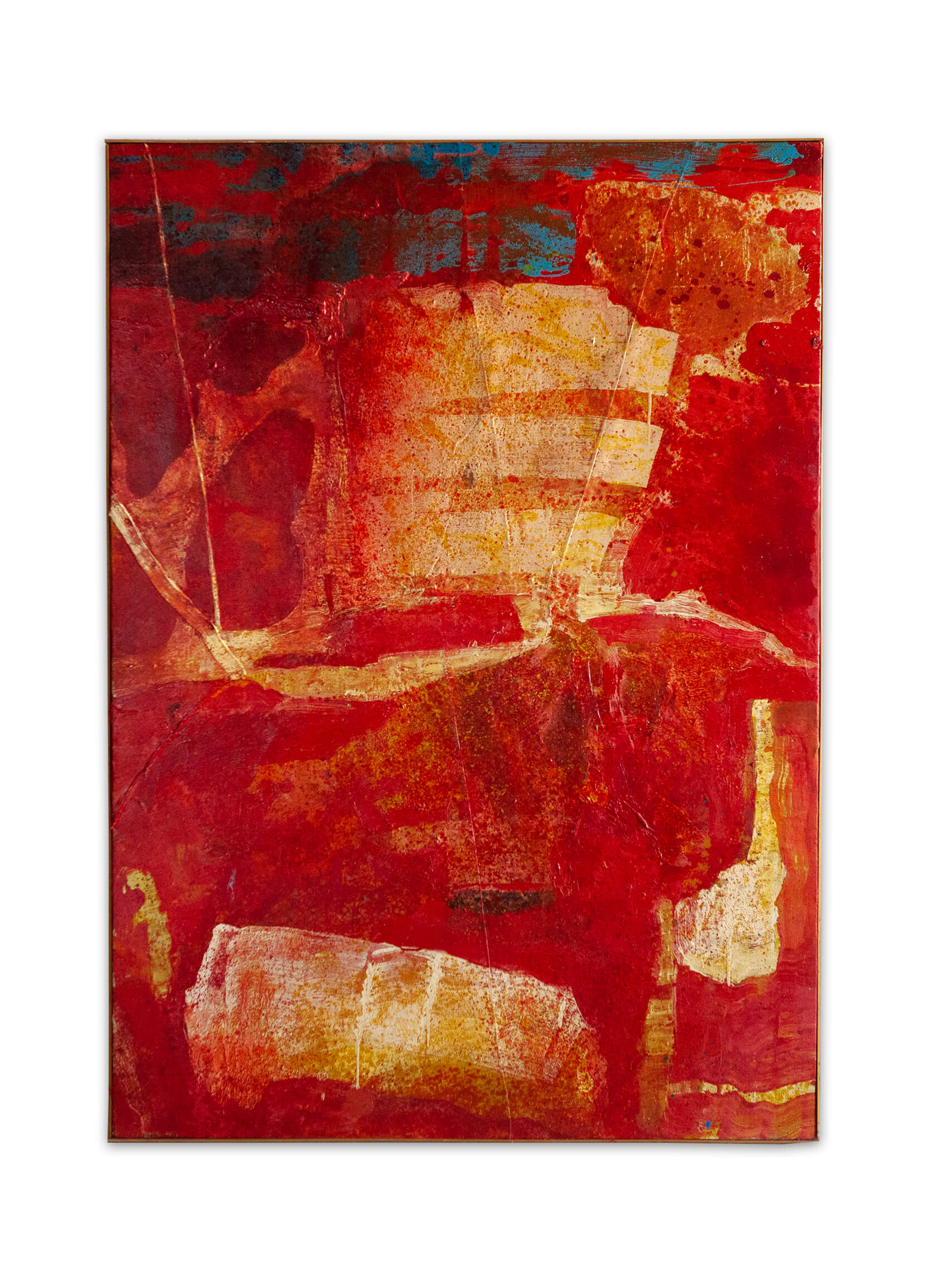 Stier in landschap - peinture à l'huile - 1992 - 1.66m x 1.18m